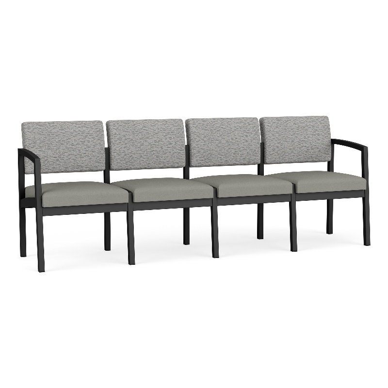 Lesro Industries Steel Waiting Reception 4 Seat Sofa Steel Frame in Gray
