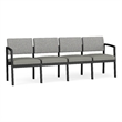 Lesro Industries Steel Waiting Reception 4 Seat Sofa Steel Frame in Gray