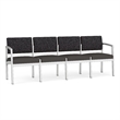 Lesro Industries Steel Waiting Reception 4 Seat Sofa Steel Frame in Gray