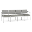 Lesro Industries Steel Waiting Reception 4 Seat Sofa Steel Frame in Gray