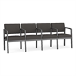 Lesro Industries Steel Waiting Reception 4 Seat Tandem Seating in Gray