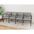 Lesro Industries Steel Waiting Reception 4 Seat Tandem Seating in Gray