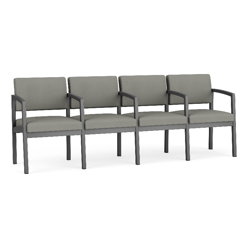 Lesro Industries Steel Waiting Reception 4 Seat Tandem Seating in Gray