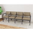 Lesro Industries Steel Waiting Reception 4 Seat Tandem Seating in Brown