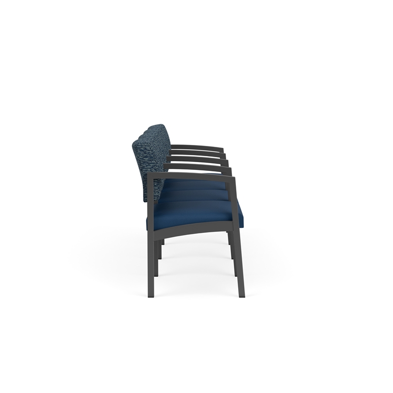 Lesro Industries Steel Waiting Reception 4 Seat Tandem Seating in Blue