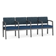 Lesro Industries Steel Waiting Reception 4 Seat Tandem Seating in Blue
