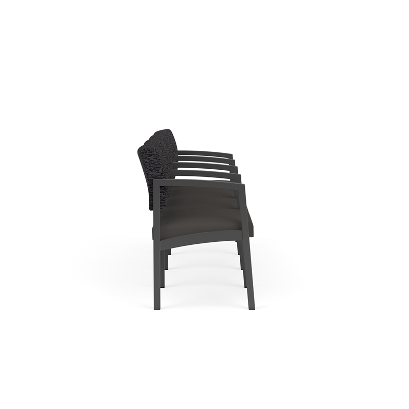 Lesro Industries Steel Waiting Reception 4 Seat Tandem Seating in Gray
