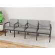 Lesro Industries Steel Waiting Reception 4 Seat Tandem Seating in Gray