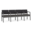 Lesro Industries Steel Waiting Reception 4 Seat Tandem Seating in Gray