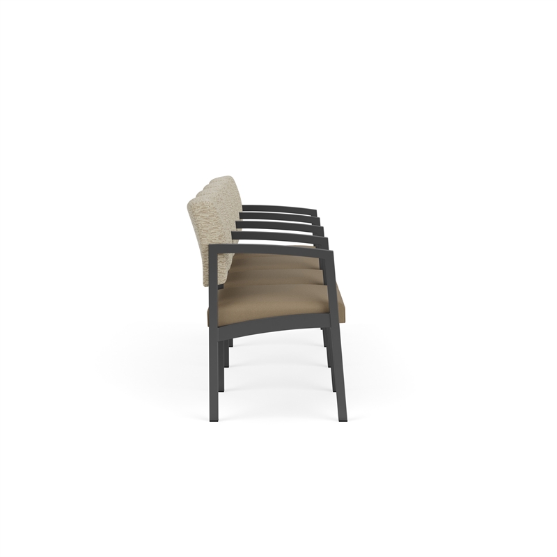 Lesro Industries Steel Waiting Reception 4 Seat Tandem Seating in Brown