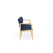 Lesro Industries Wood Waiting Reception 4 Seat Sofa Wood Frame in Blue