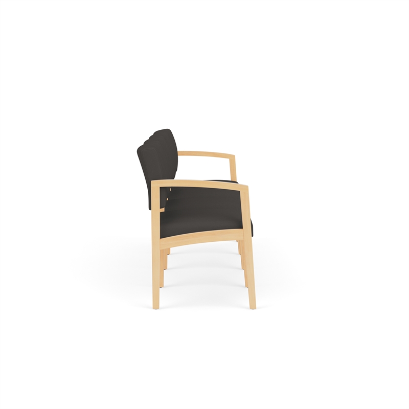 Lesro Industries Wood Waiting Reception 4 Seat Sofa Wood Frame in Gray