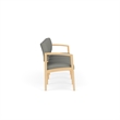 Lesro Industries Wood Waiting Reception 4 Seat Sofa Wood Frame in Gray