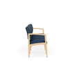 Lesro Industries Wood Waiting Reception 4 Seat Sofa Wood Frame in Blue