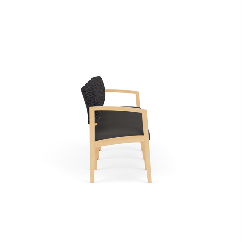 Lesro Industries Wood Waiting Reception 4 Seat Sofa Wood Frame in Gray