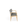 Lesro Industries Wood Waiting Reception 4 Seat Sofa Wood Frame in Gray