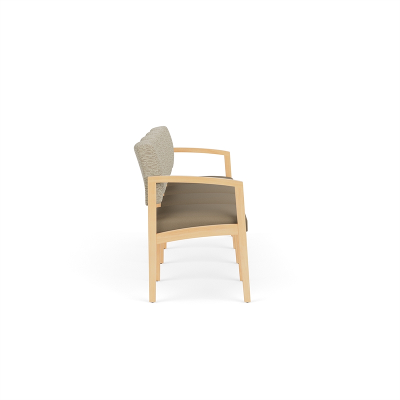Lesro Industries Wood Waiting Reception 4 Seat Sofa Wood Frame in Brown