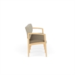 Lesro Industries Wood Waiting Reception 4 Seat Sofa Wood Frame in Brown