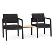 Lesro Industries Steel Reception 2 Chairs With Center Table in Black