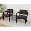 Lesro Industries Steel Reception 2 Chairs With Center Table in Black