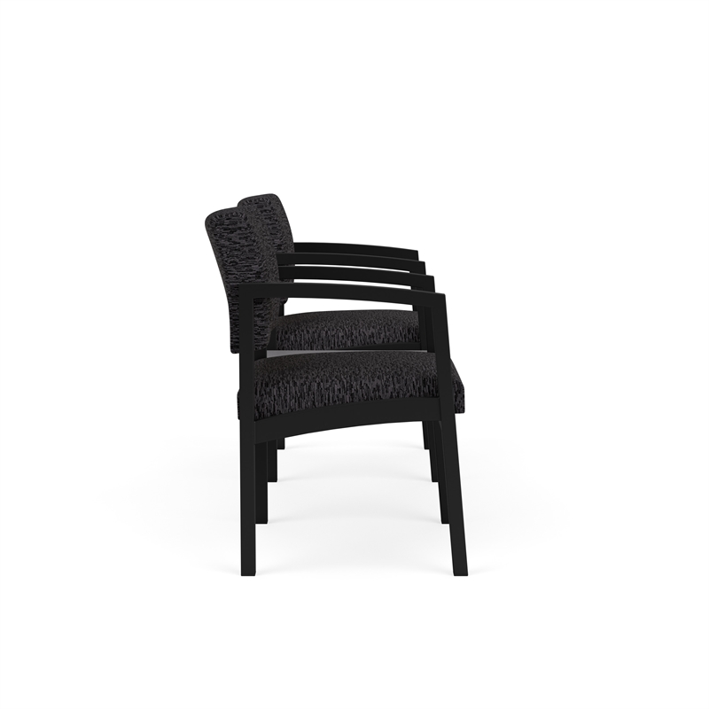Lesro Industries Steel Reception 2 Chairs With Center Table in Black