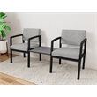 Lesro Industries Steel Reception 2 Chairs With Center Table in Gray