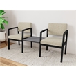 Lesro Industries Steel Reception 2 Chairs With Center Table in Brown