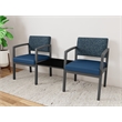 Lesro Industries Steel Reception 2 Chairs With Center Table in Blue