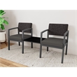 Lesro Industries Steel Reception 2 Chairs With Center Table in Gray