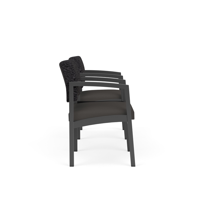 Lesro Industries Steel Reception 2 Chairs With Center Table in Gray