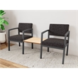Lesro Industries Steel Reception 2 Chairs With Center Table in Black