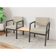 Lesro Industries Steel Reception 2 Chairs With Center Table in Brown