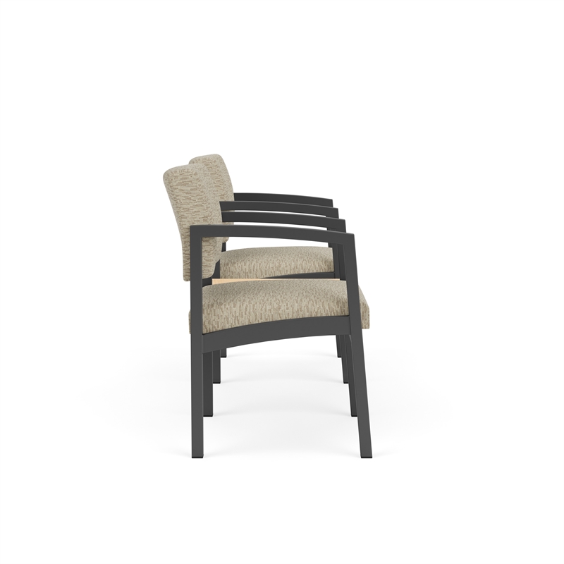 Lesro Industries Steel Reception 2 Chairs With Center Table in Brown
