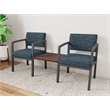 Lesro Industries Steel Reception 2 Chairs With Center Table in Blue