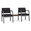 Lesro Industries Steel Reception 2 Chairs With Center Table in Blue