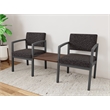 Lesro Industries Steel Reception 2 Chairs With Center Table in Black