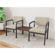 Lesro Industries Steel Reception 2 Chairs With Center Table in Brown