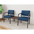 Lesro Industries Steel Reception 2 Chairs With Center Table in Blue