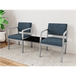 Lesro Industries Steel Reception 2 Chairs With Center Table in Blue