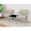 Lesro Industries Steel Reception 2 Chairs With Center Table in Brown