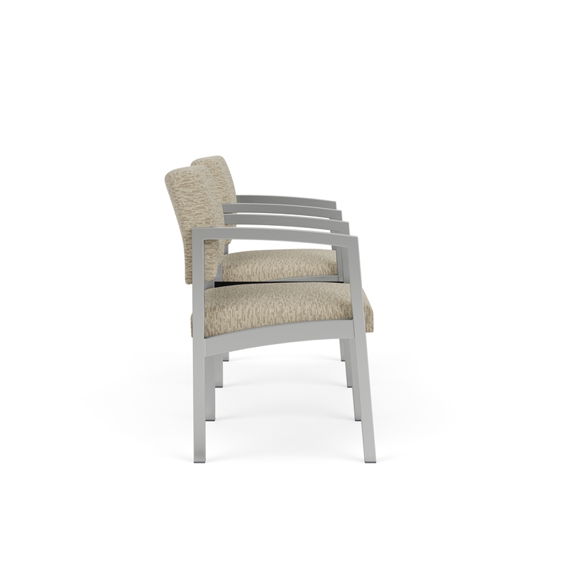 Lesro Industries Steel Reception 2 Chairs With Center Table in Brown
