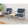 Lesro Industries Steel Reception 2 Chairs With Center Table in Blue