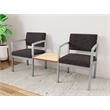 Lesro Industries Steel Reception 2 Chairs With Center Table in Black