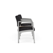 Lesro Industries Steel Reception 2 Chairs With Center Table in Black