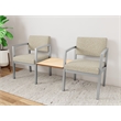 Lesro Industries Steel Reception 2 Chairs With Center Table in Brown