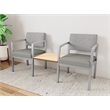 Lesro Industries Steel Reception 2 Chairs With Center Table in Gray