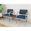Lesro Industries Steel Reception 2 Chairs With Center Table in Blue