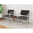 Lesro Industries Steel Reception 2 Chairs With Center Table in Gray