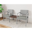Lesro Industries Steel Reception 2 Chairs With Center Table in Gray