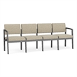 Lesro Industries Steel Waiting Reception 4 Seat Sofa Steel Frame in Gray